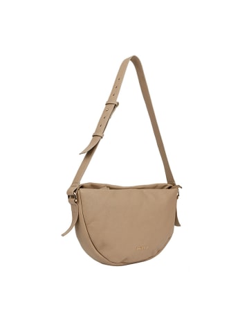Bellicci Leder-Schultertasche "Caira" in Beige - (B)35 x (H)21 x (T)8 cm
