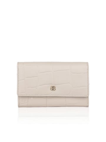 Bellicci Leder-Geldbörse "Velora" in Creme - (B)17 x (H)10 x (T)3 cm