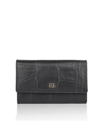 Bellicci Leder-Geldbörse "Velora" in Schwarz - (B)17 x (H)10 x (T)3 cm