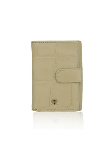 Bellicci Leder-Geldbörse "Venesa" in Beige - (B)9 x (H)13 x (T)3 cm