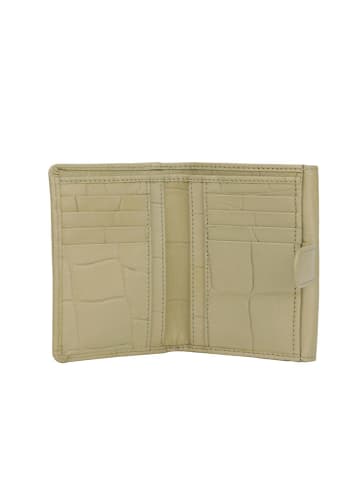 Bellicci Leder-Geldbörse "Venesa" in Beige - (B)9 x (H)13 x (T)3 cm