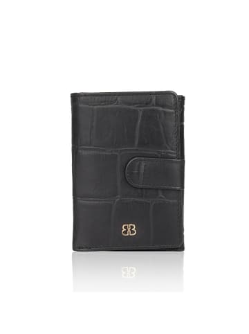 Bellicci Leder-Geldbörse "Venesa" in Schwarz - (B)9 x (T)3 cm