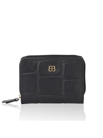 Bellicci Leder-Geldbörse "Veneta" in Schwarz - (B)11 x (H)8 x (T)2 cm