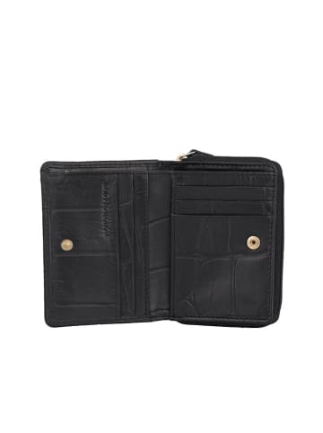 Bellicci Skórzany portfel "Veneta" w kolorze czarnym - 11 x 8 x 2 cm