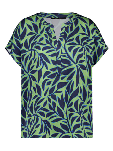 TAIFUN Bluse in Dunkelblau/ Grün