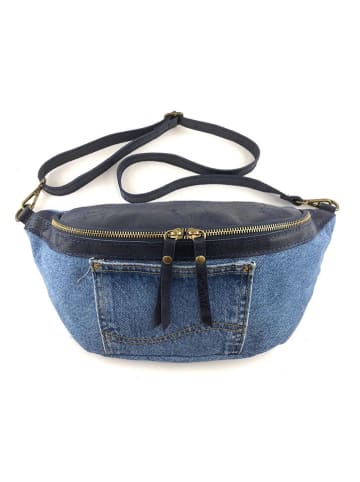 Marlon Leder-Brustbeutel in Blau/ Dunkelblau - (B)32 x (H)15 x (T)14 cm