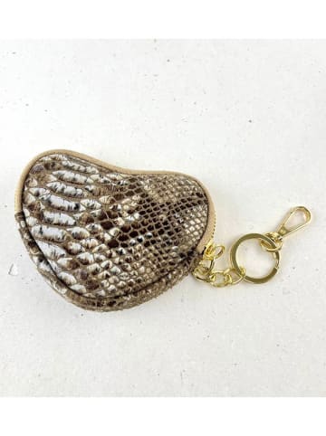 Marlon Leren sleutelhanger n taupe - (B)13 x (H)9 cm