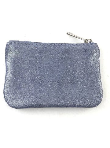 Marlon Leder-Geldbeutel in Blau - (B)15 x (H)10 x (T)1 cm