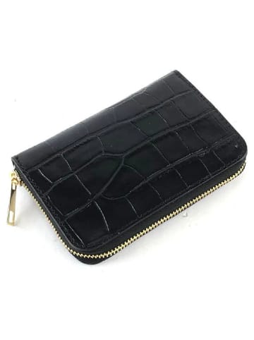 Marlon Leder-Geldbörse in Schwarz - (B)14 x (H)10 x (T)3 cm