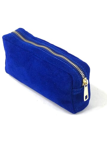 Marlon Leder-Kosmetiktasche in Blau - (B)18 x (H)8 x (T)4 cm
