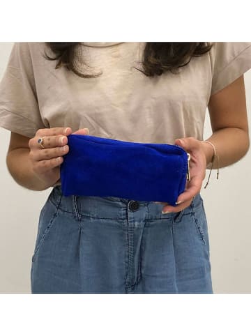 Marlon Skórzana kosmetyczka w kolorze niebieskim - 18 x 8 x 4 cm