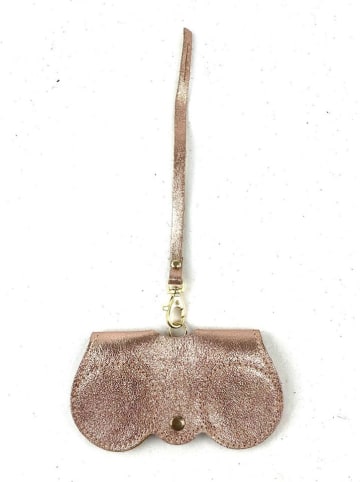 Marlon Skórzany brelok w kolorze złotym do kluczy - 15 x 8 cm