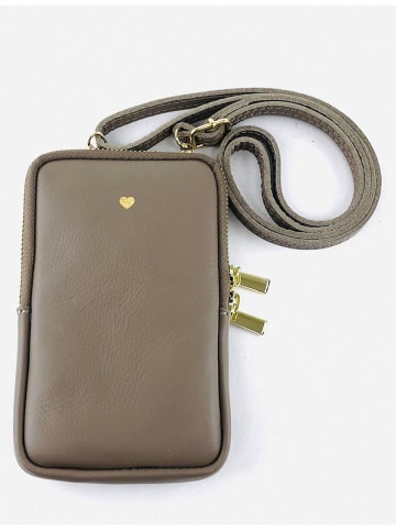 Marlon Leder-Handytasche in Taupe - (B)11 x (H)17 x (T)1 cm