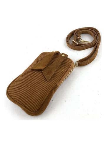 Marlon Leder-Handytasche in Hellbraun - (B)11 x (H)17 x (T)1 cm