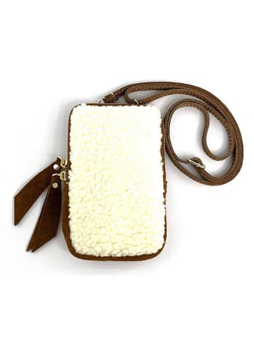 Marlon Leder-Handytasche in Braun/ Creme - (B)12 x (H)18 x (T)1 cm