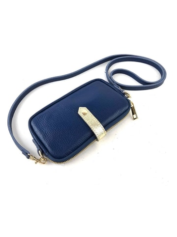 Marlon Leder-Handytasche in Blau - (B)20 x (H)12 x (T)4 cm
