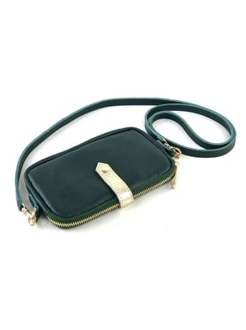 Marlon Leder-Handytasche in Dunkelgrün - (B)20 x (H)12 x (T)4 cm