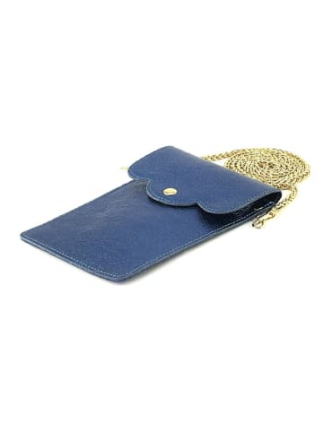 Marlon Leder-Handytasche in Blau - (B)12 x (H)19 x (T)2 cm