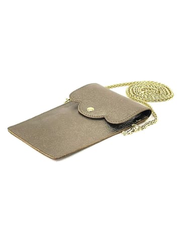 Marlon Leder-Handytasche in Gold - (B)12 x (H)19 x (T)2 cm