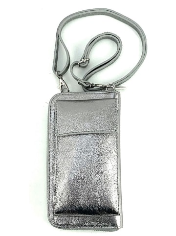 Marlon Leder-Handytasche in Silber - (B)20 x (H)11 x (T)4 cm