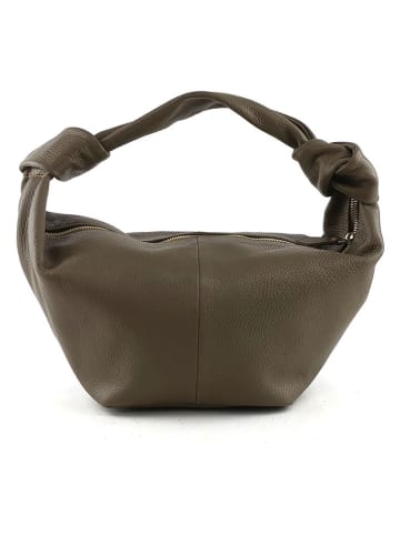 Marlon Leder-Schultertasche "Saray" in Dunkelbraun - (B)36 x (H)21 x (T)16 cm