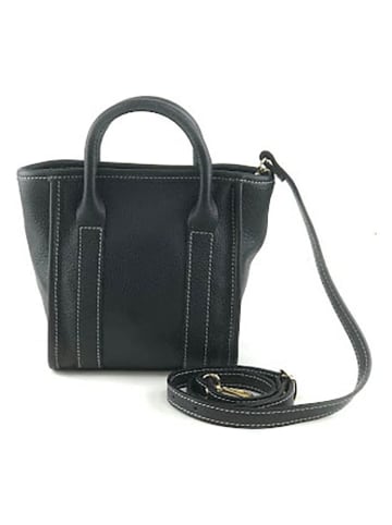 Marlon Leder-Henkeltasche "Rosaly" in Schwarz - (B)24 x (H)20 x (T)14 cm