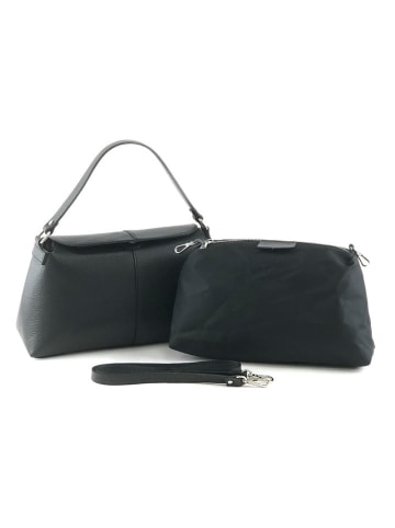 Marlon Leder-Henkeltasche "Gabela" in Schwarz - (B)35 x (H)17 x (T)12 cm