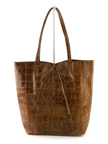 Marlon Skórzany shopper bag w kolorze karmelowym - 37 x 40 x 12 cm