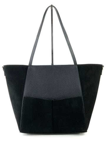 Marlon Skórzany shopper bag "Viki" w kolorze czarnym - 46 x 33 x 9,5 cm