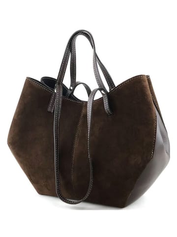 Marlon Leder-Schultertasche in Braun - (B)38 x (H)29 x (T)16 cm
