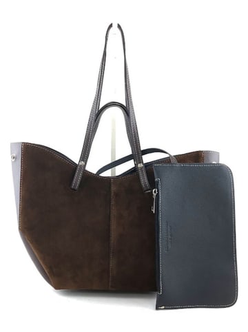 Marlon Leder-Schultertasche in Braun - (B)38 x (H)29 x (T)16 cm