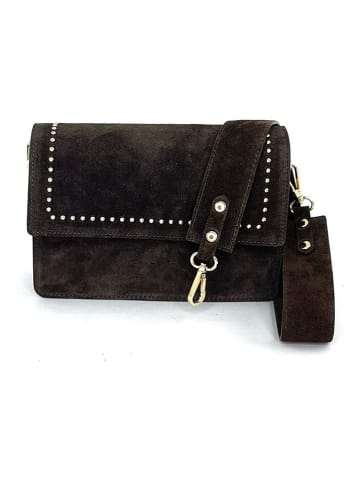 Marlon Leder-Umhängetasche "Lizzy" in Schwarz - (B)21 x (H)15 x (T)7 cm