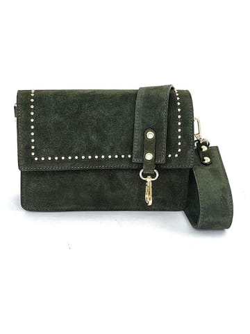 Marlon Leder-Umhängetasche "Lizzy" in Khaki - (B)21 x (H)15 x (T)7 cm