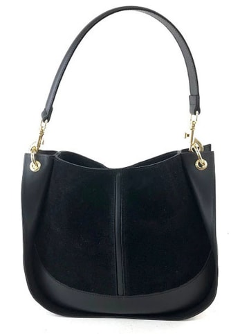 Marlon Leder-Schultertasche in Schwarz - (B)32 x (H)27 x (T)10 cm