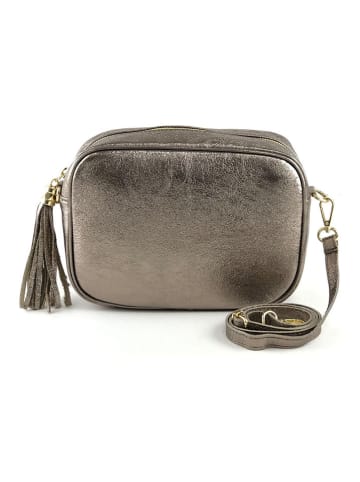 Marlon Leder-Umhängetasche "Novo" in Grau - (B)24 x (H)18 x (T)8 cm
