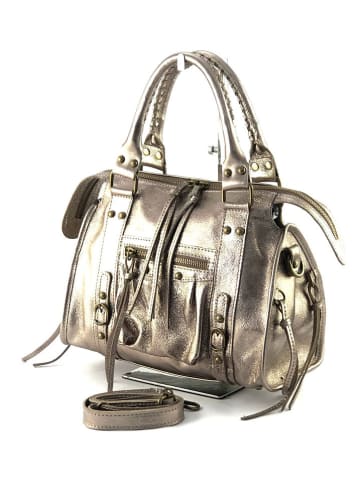 Marlon Leder-Henkeltasche "Liam" in Silber - (B)30 x (H)20 x (T)13 cm