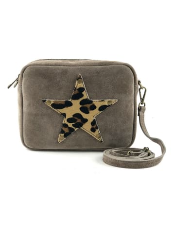 Marlon Leder-Umhängetasche "Paris" in Grau - (B)22 x (H)14 x (T)6 cm