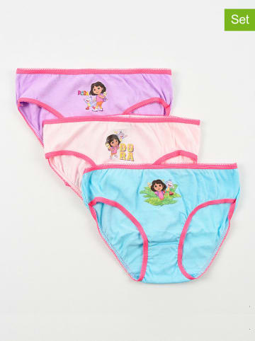 Dora 3er-Set: Slips: "Dora" in Lila/ Rosa/ Hellblau