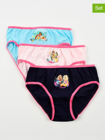 Disney Princess 3er-Set: Slips: "Disney Prinzessinnen" in Hellblau/ Rosa/ Schwarz