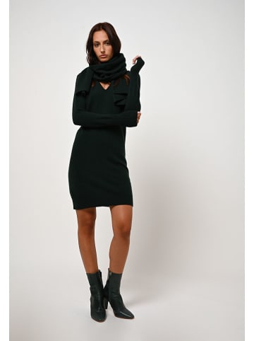 AUTHENTIC CASHMERE Kaschmir-Kleid "Capelet" in Dunkelgrün