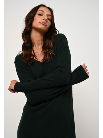 AUTHENTIC CASHMERE Kasjmieren jurk "Capelet" donkergroen