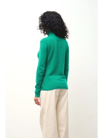 AUTHENTIC CASHMERE Kaszmirowy golf "Bise" w kolorze zielonym