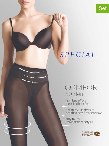Gabriella 2er-Set: Strumpfhose "Comfort" in Schwarz - 50 DEN