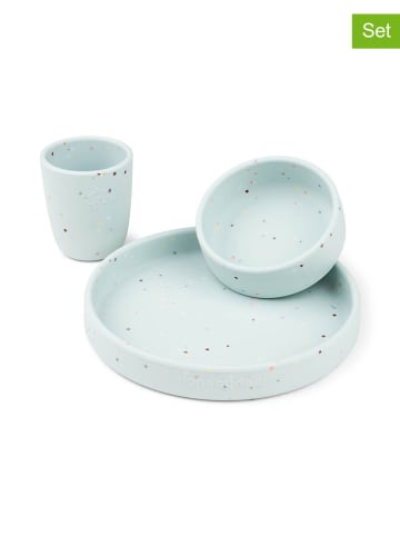 done by deer 3tlg. Geschirrset "Confetti" in Hellblau