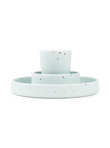 done by deer 3tlg. Geschirrset "Confetti" in Hellblau