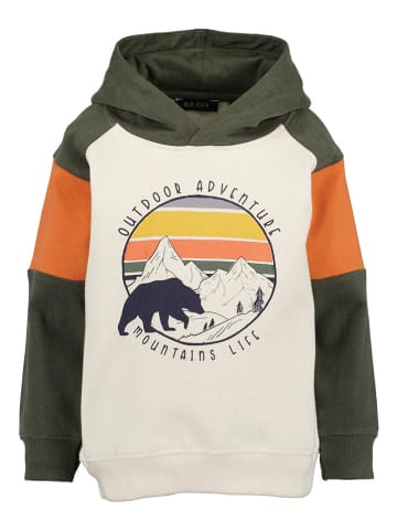 Blue Seven Hoodie in Khaki/ Creme/ Orange