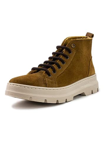 natural world Skórzane botki w kolorze jasnobrązowym