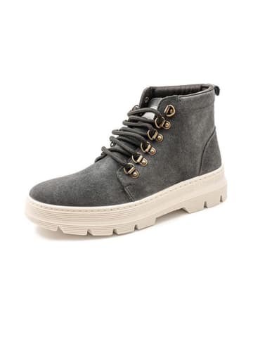 natural world Skórzane botki w kolorze szarym