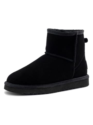 natural world Skórzane botki zimowe w kolorze czarnym