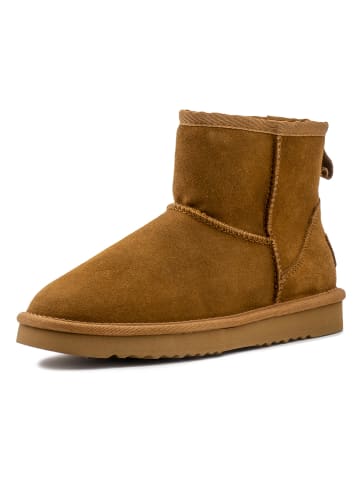 natural world Leder-Winterboots in Hellbraun